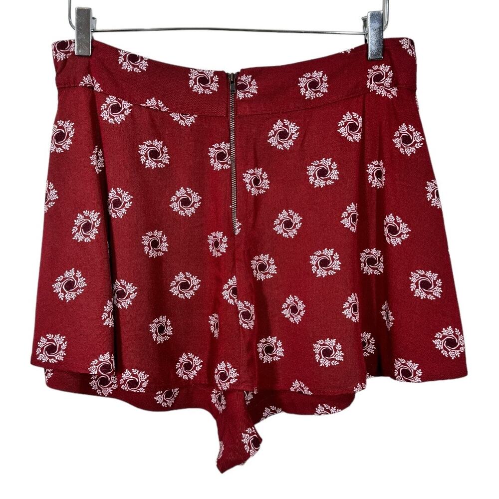 Free People Red Floral Boho Skort 10 New Festival Western Flowy Short Skirt - Picture 3 of 7